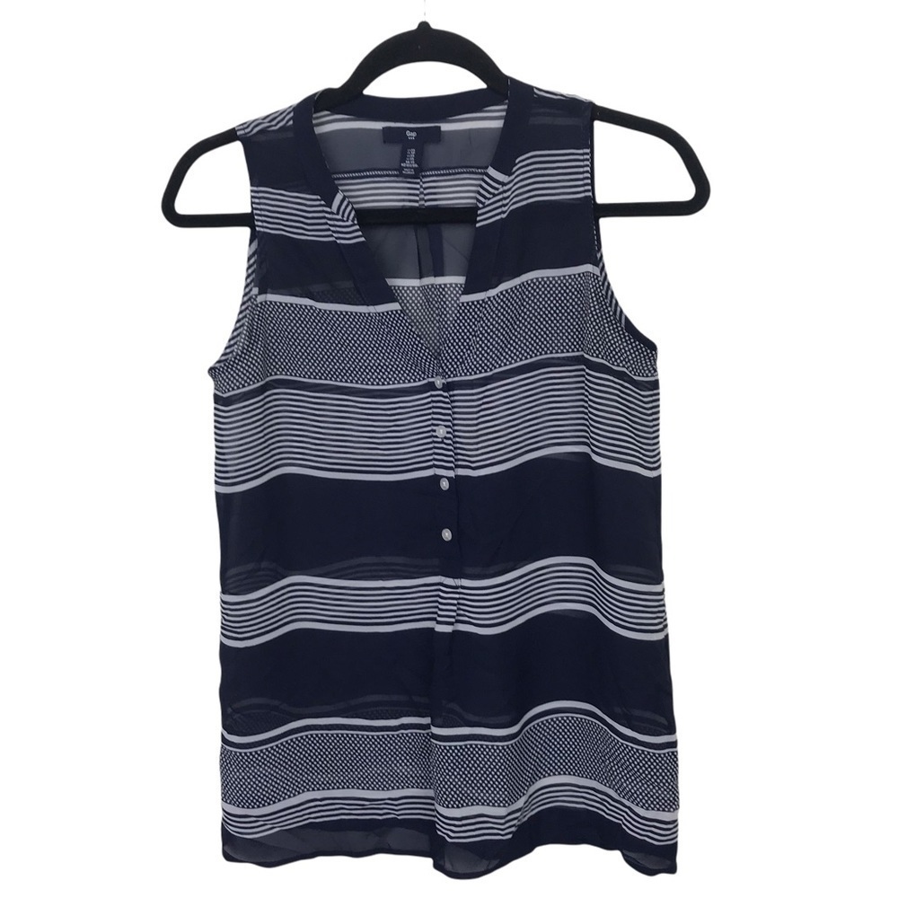 Gap Factory Blue Stripe Sleeveless Tank Top Blouse